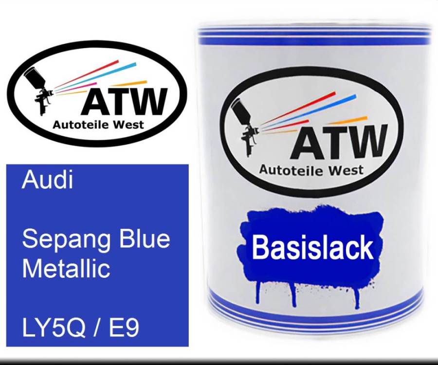 Audi, Sepang Blue Metallic, LY5Q / E9: 1L Lackdose, von ATW Autoteile West.